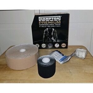 Hampton Adams Premium Kinesiology Tape Beige Uncut & Black Cut Both Missing Some